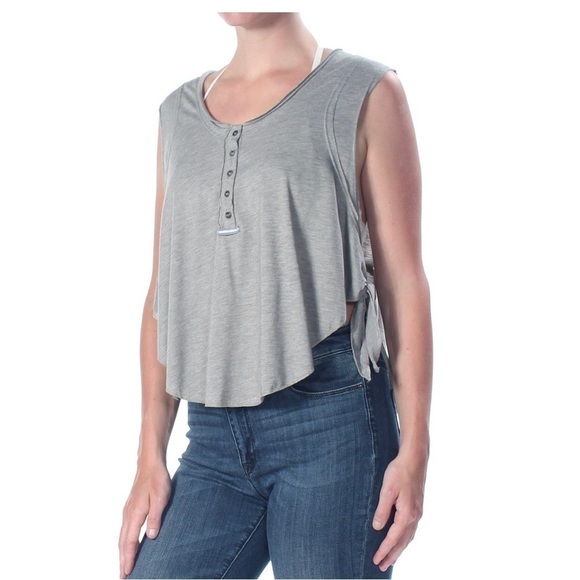 Free People Movement Gray High Tide Cropped Sleeveless Top Size Small - Picture 1 of 16